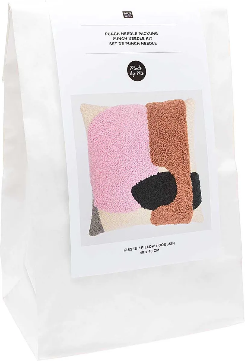 Rico Design Punchpakket - Donutcanvas 50x50cm + 24 Strengen Wol