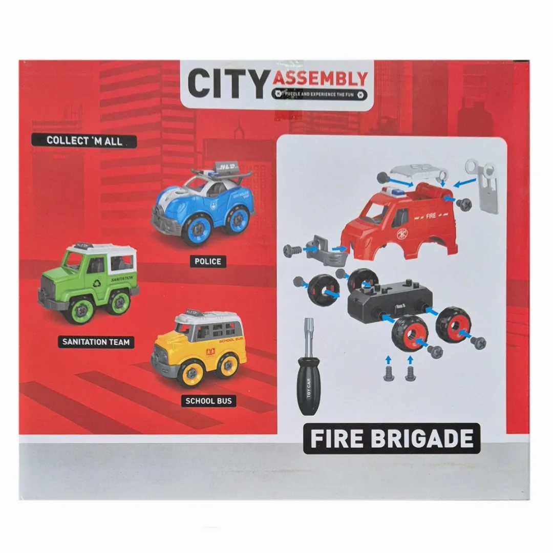Ruby Toys Brandweer City Bouwset - 10 Stukken - Rood/Geel
