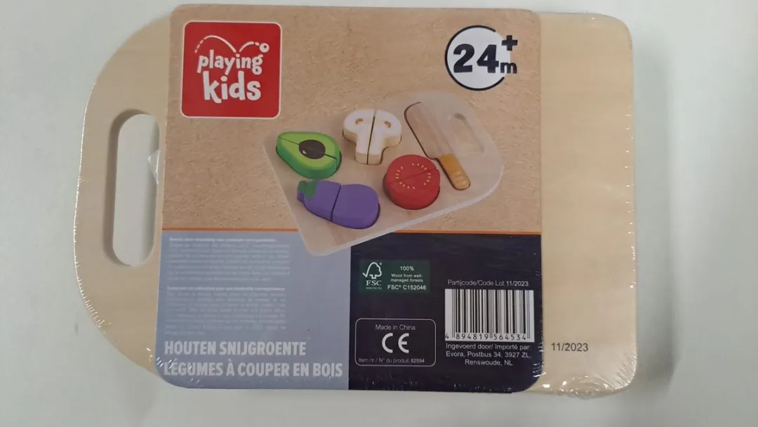 Playing Kids Houten Snijset - Beige/Groen/Paars/Rood