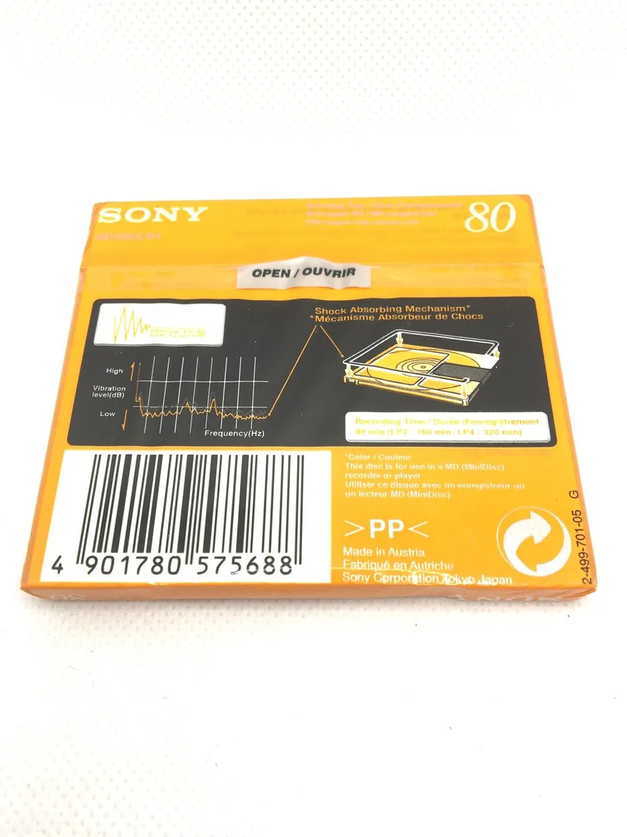 Sony 80 Min Recordable MD Color Collection Shock - Oranje