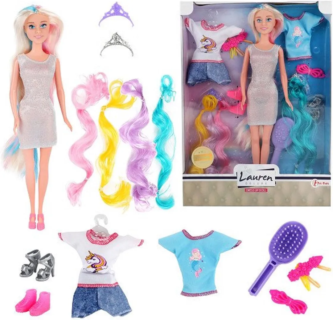 Toi-Toys Lauren Pop met Hairextensions & Outfits