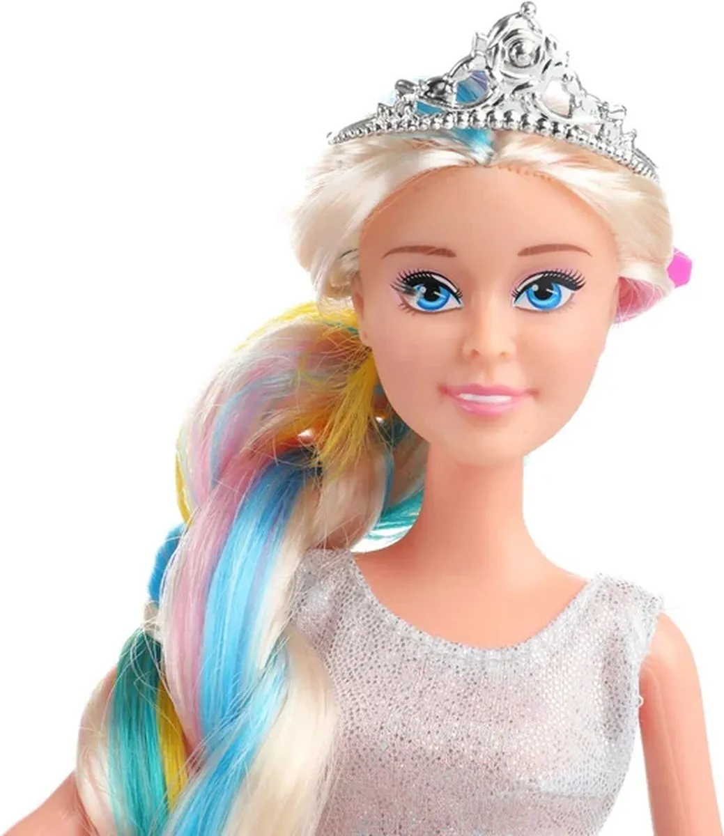 Toi-Toys Lauren Pop met Hairextensions & Outfits - Multi kleuren