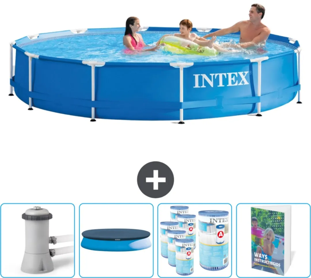 Intex 28212GN-Blauw Rond Frame Zwembad 366x76cm
