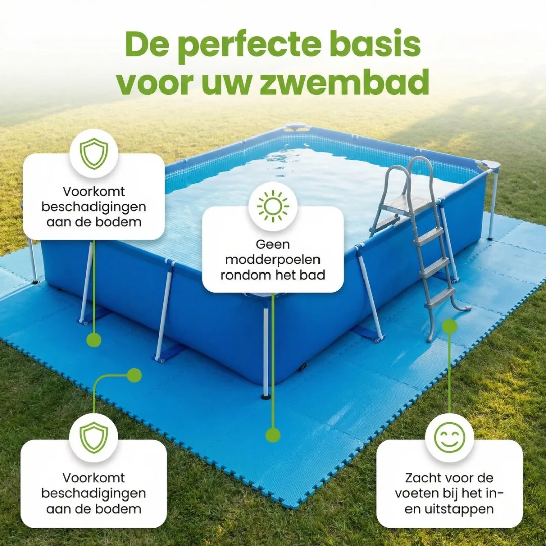 EXIT Rechthoekig Stone Frame Zwembad - 300 x 200 x 65 cm - Inclusief Pomp Onderhoudspakket - Solarzeil - Vloertegels - 7-delig