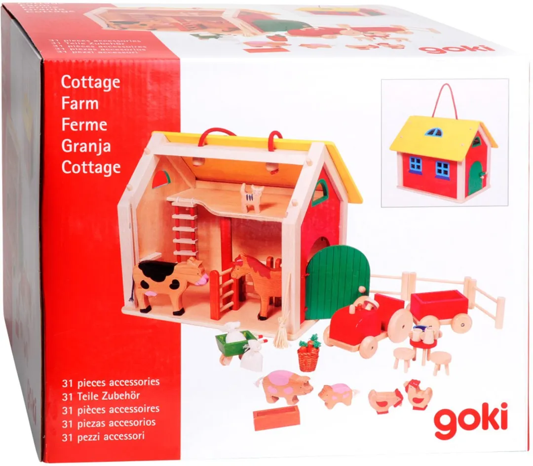 Goki Poppenhuis Schuurtje 31-delig - 33x26x28cm - Multi