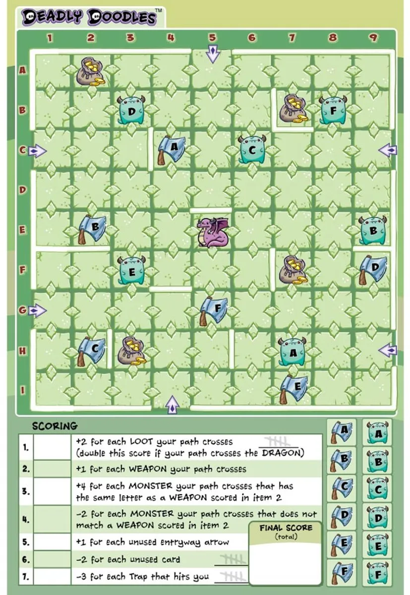 Steve Jackson Games Doodle Dungeon Quest Deadly Doodles