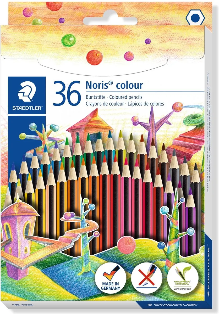 STAEDTLER Noris Colour Upcycled Hout Kleurpotloden - 36 Stuks - afbeelding 6 van 6