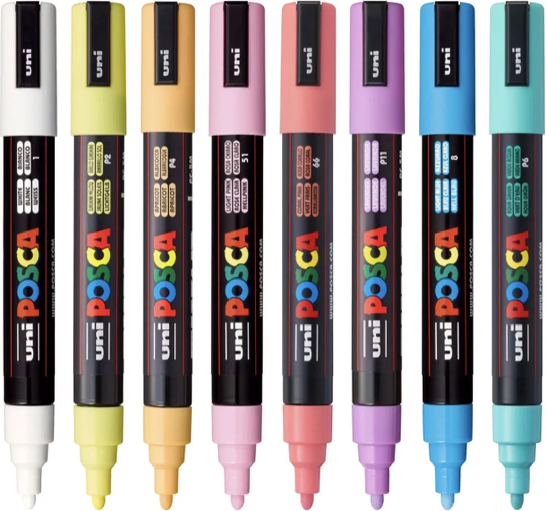 Posca PC1MC Extra Fine Pen - Soft Colors - 8 Stuks - afbeelding 2 van 3