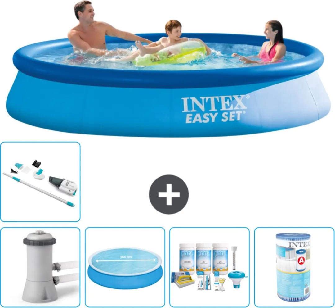 Intex Easy Set Zwembad 366x76cm - Blauw
