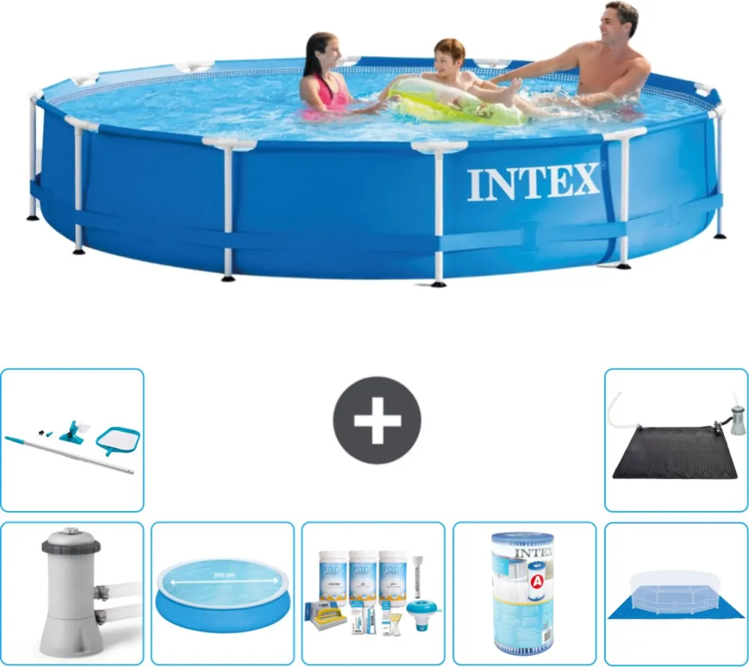 Intex 28212GN-Blauw Rond Frame Zwembad 366x76cm