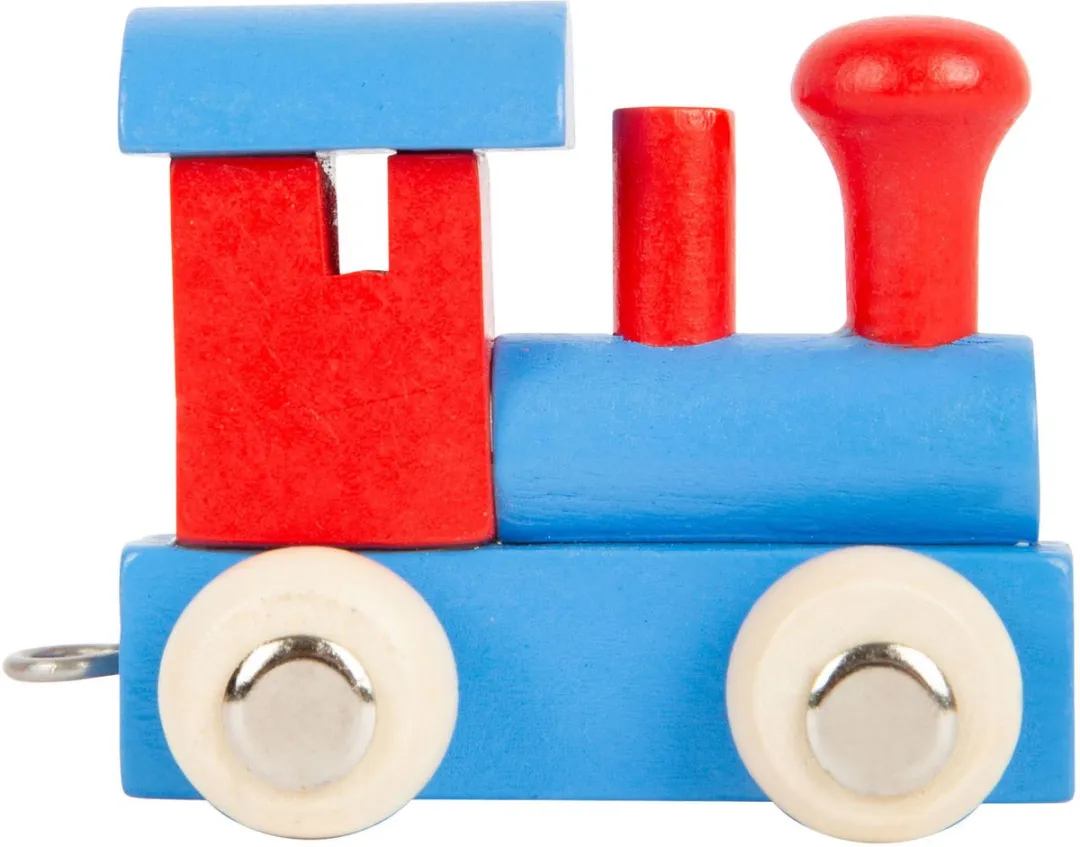 Small Foot Houten Lettertrein Locomotief Rood/Blauw