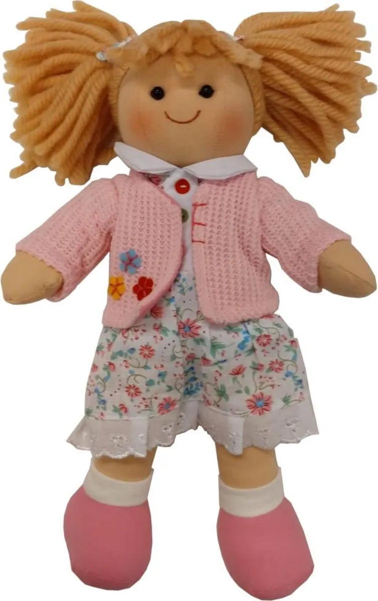 BIGJIGS Stoffen Pop Poppy Blonde Meisjespop - 28 cm - Meerdere kleuren