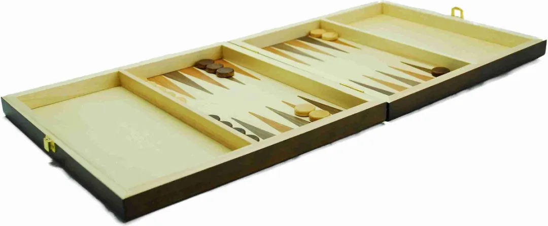 HOT Games Schaak-Dam-Backgammon Klapcassette Hout 29x29cm - 671000