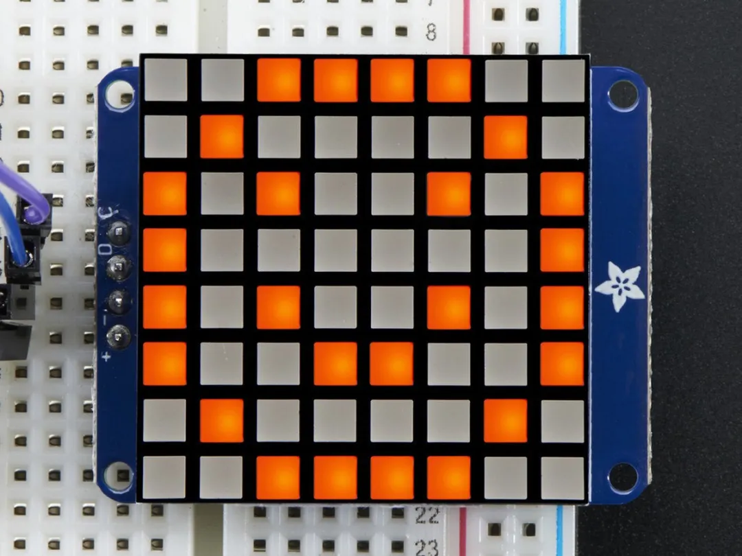 Adafruit 8x8 Ultra Bright Amber LED Matrix 1854