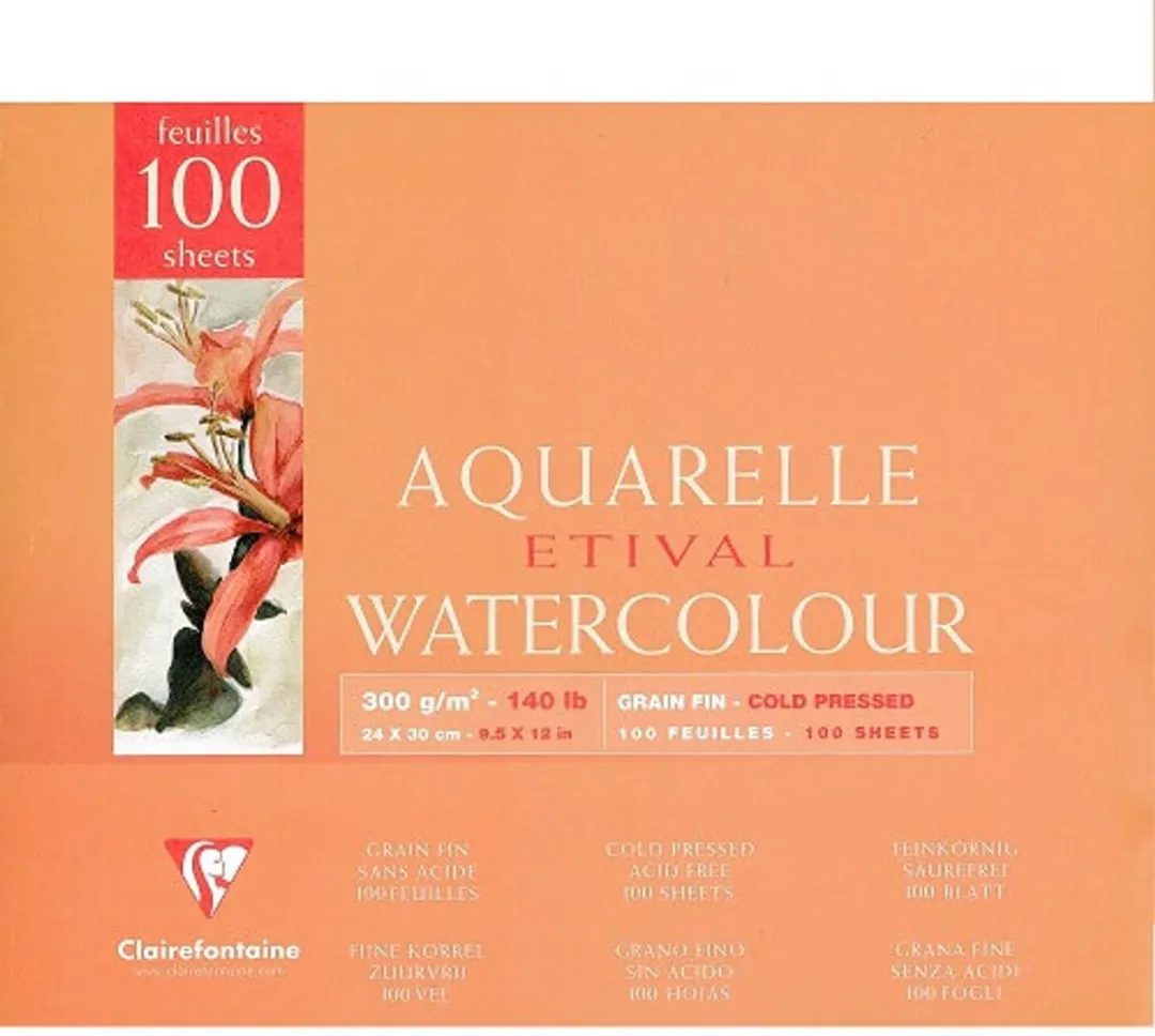 Clairefontaine Etival Grain Fin Aquarelpad 24x30cm
