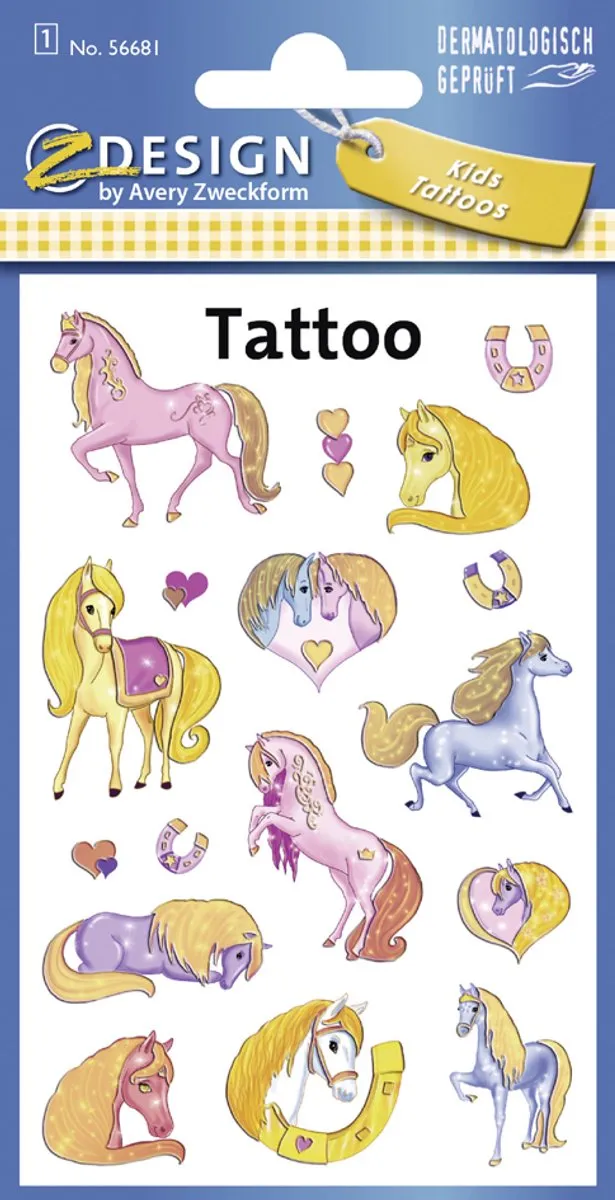 Avery Plaktattoo Z-design Katten Junior - Roze/Paars