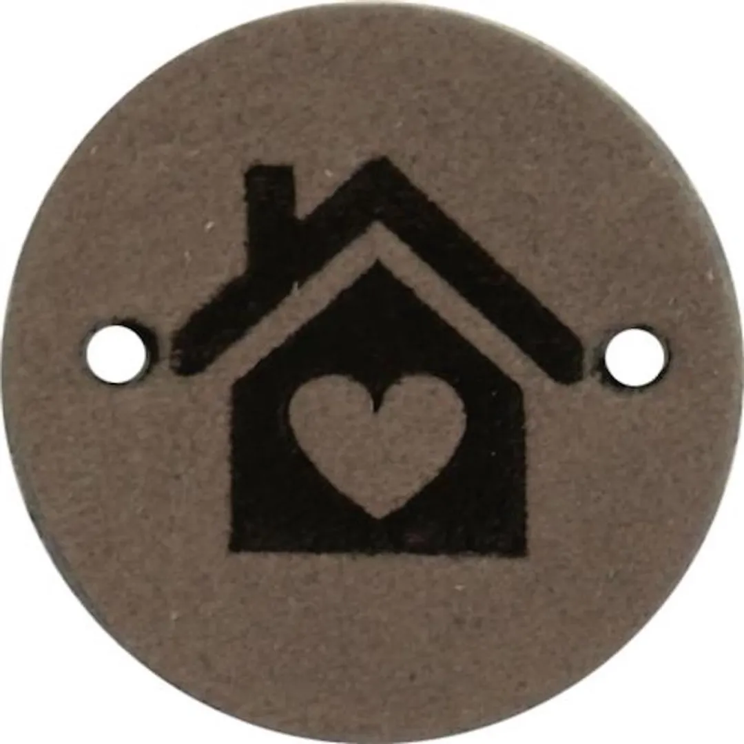 Durable Leren Rond Label met Huisje