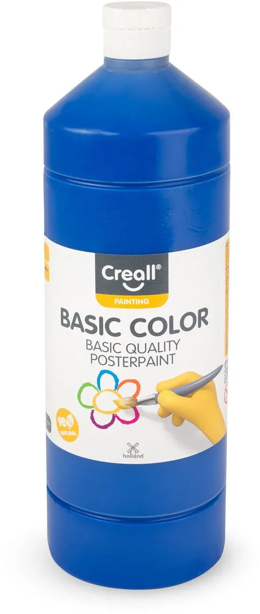 Creall plakkaatverf koningsblauw 1 liter schoolverf kinderverf.