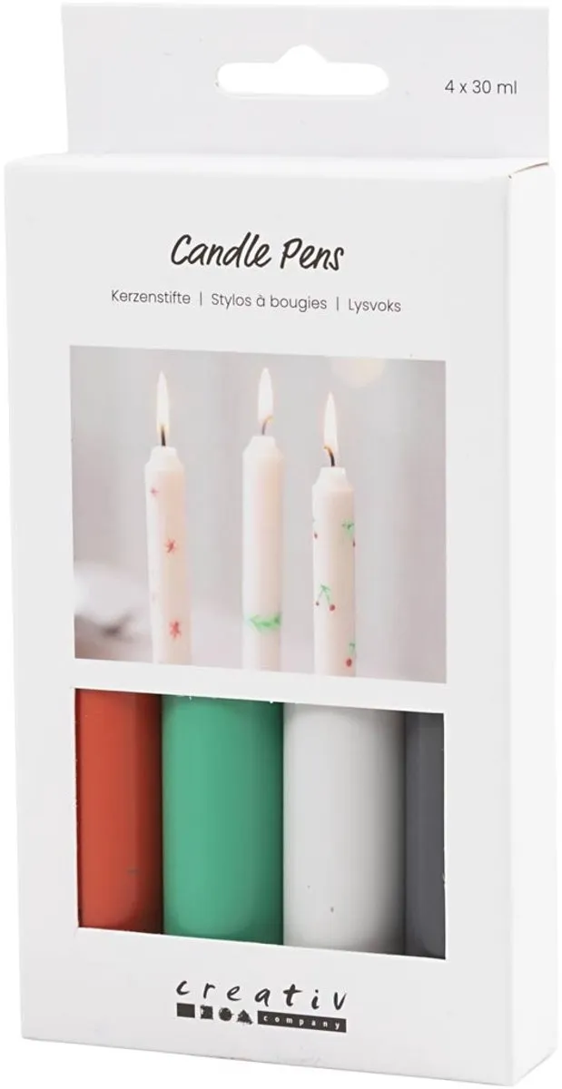Creativ Company Kaarsenstiften Kerstkleuren - 4x30ml