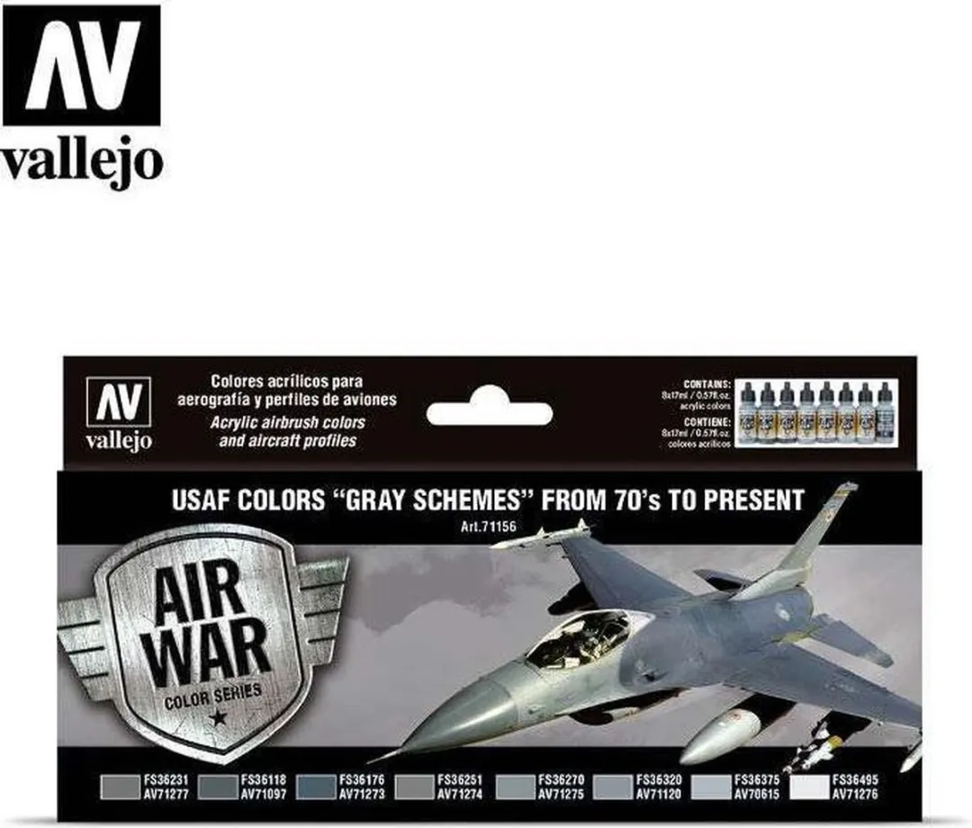 Vallejo Hobbyverf Acrylverf Grey Schemes 71156 - 8x17ml