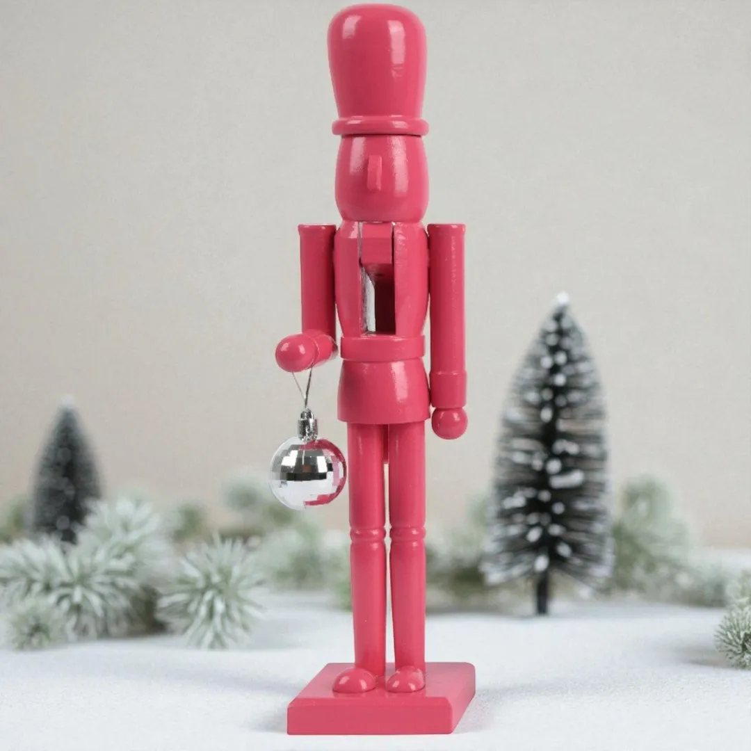 Kaemingk Roze Houten Notenkraker 38cm