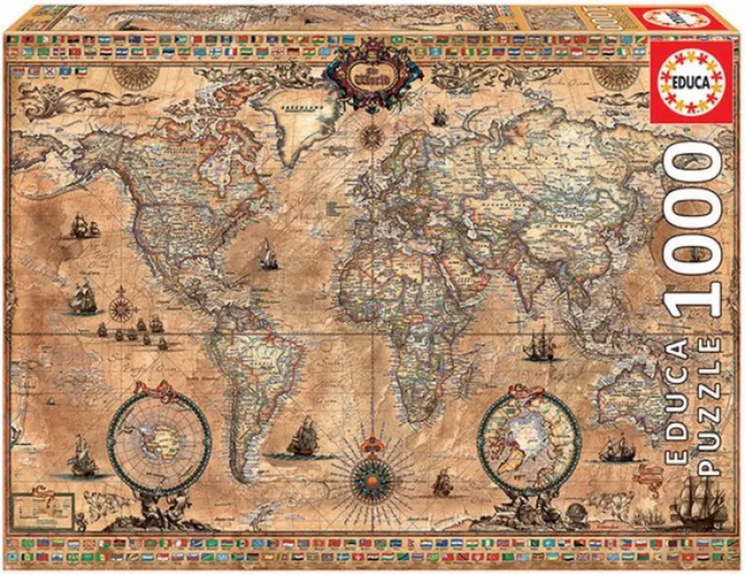 Educa Antieke Wereldkaart Puzzel 1000 Stuks