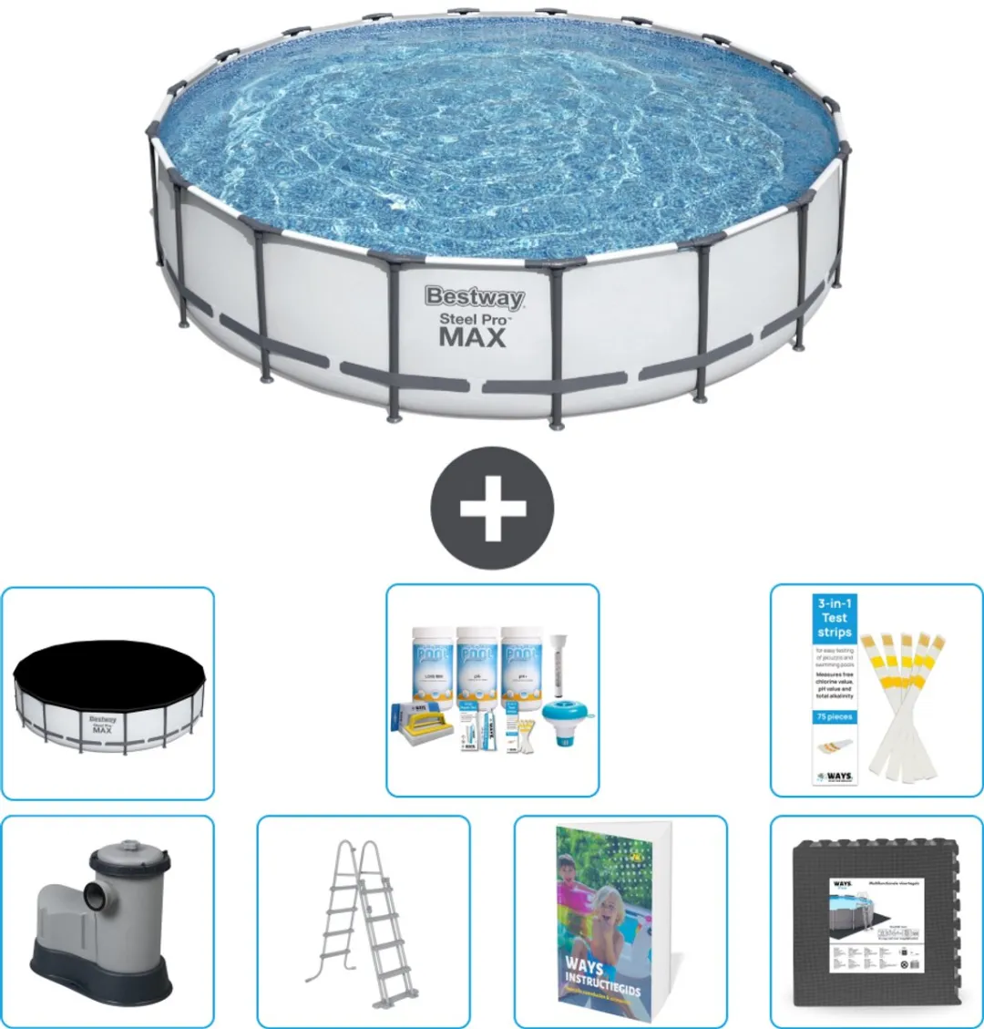 Bestway Steel Pro MAX Zwembad 549x122cm - Grijs - 23.062L