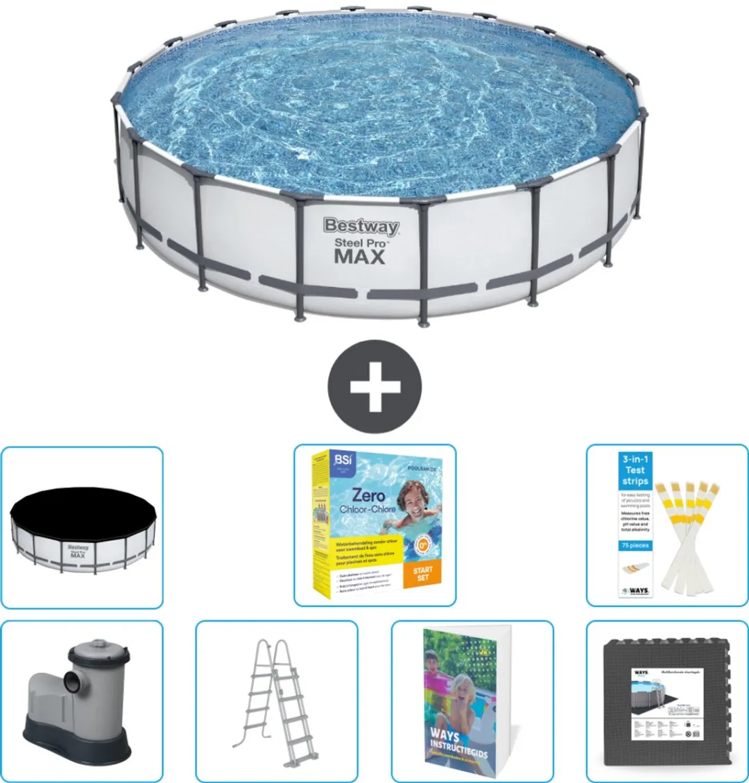 Bestway Steel Pro MAX Zwembad 549x122cm - Grijs - 23.062L