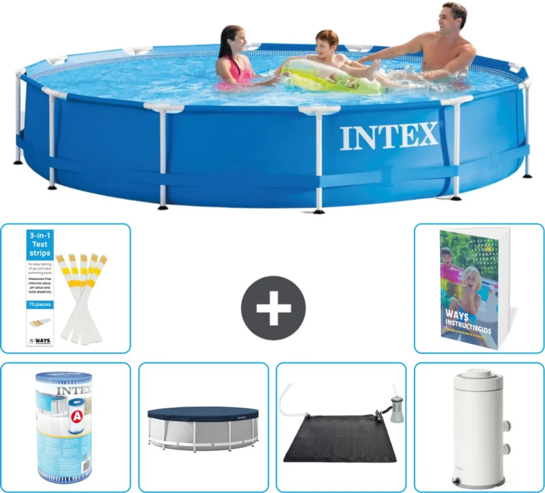 Intex 28210NP-Blauw Rond Frame Zwembad 366x76cm