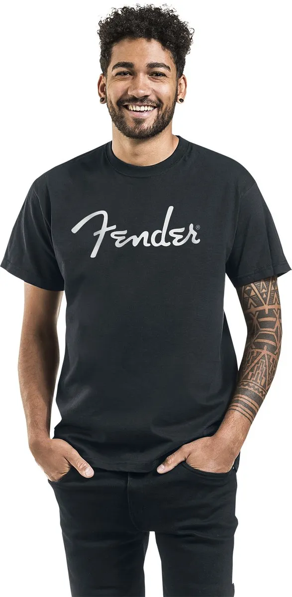 Fender Classic Logo Heren T-shirt - Zwart L