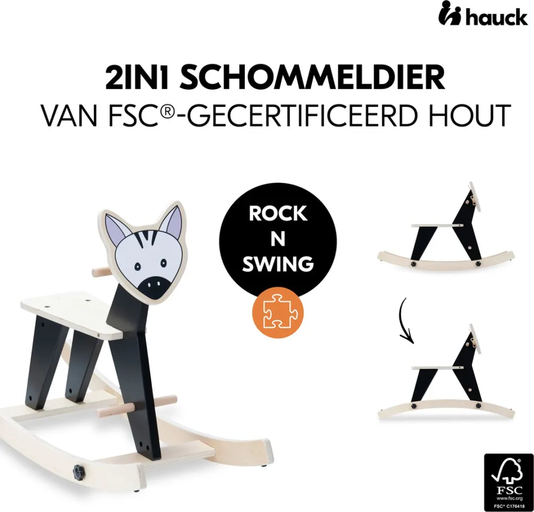 Hauck Rock N Swing Hobbelpaard Zebra