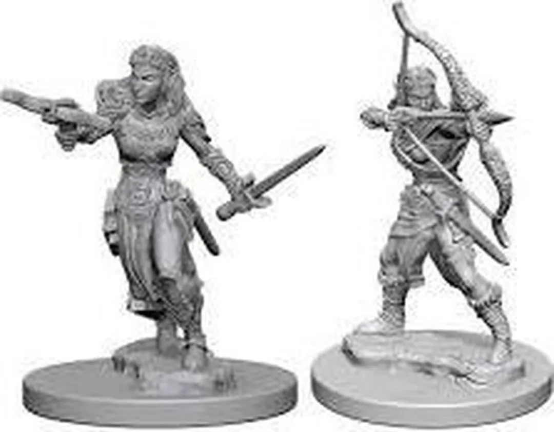 Wizkids D&D Ongeverfde Minis Elf Vrouwelijke Ranger - 6 Stuks