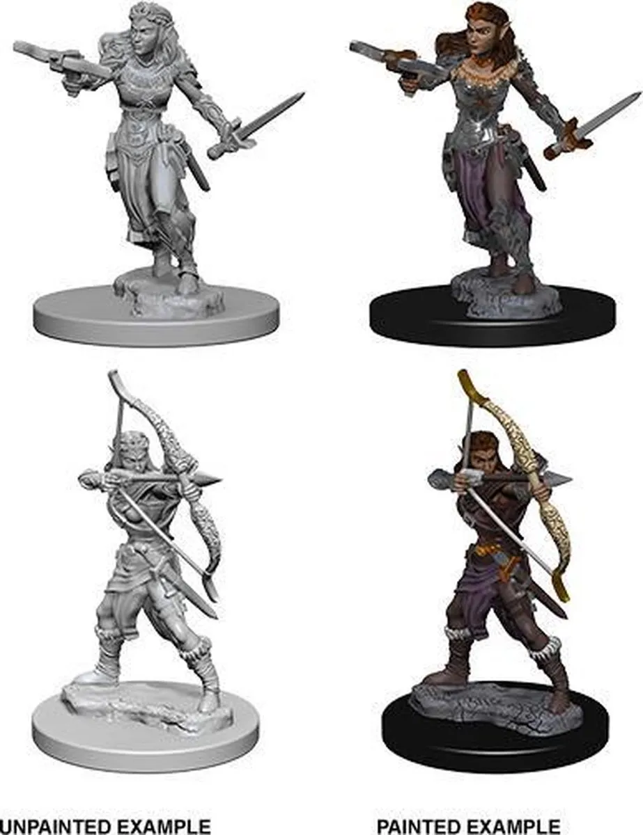 Wizkids D&D Ongeverfde Minis Elf Vrouwelijke Ranger - 6 Stuks