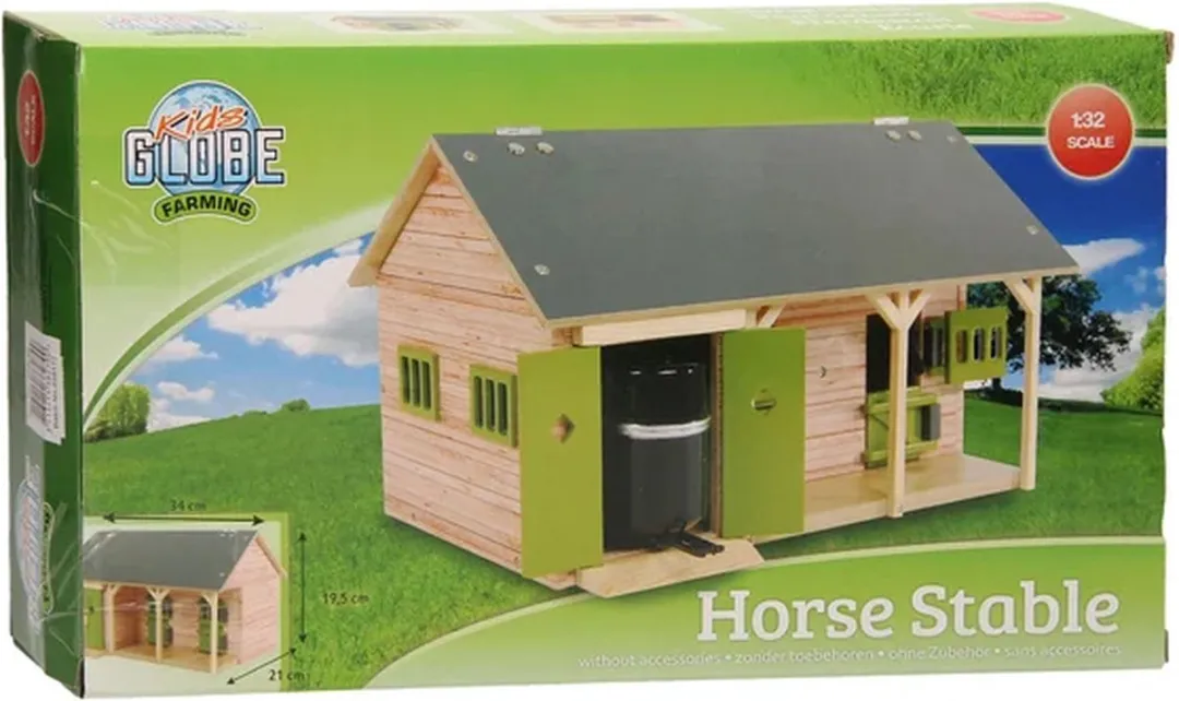 Kids Globe Paardenstal 1:32 - Meerkleurig