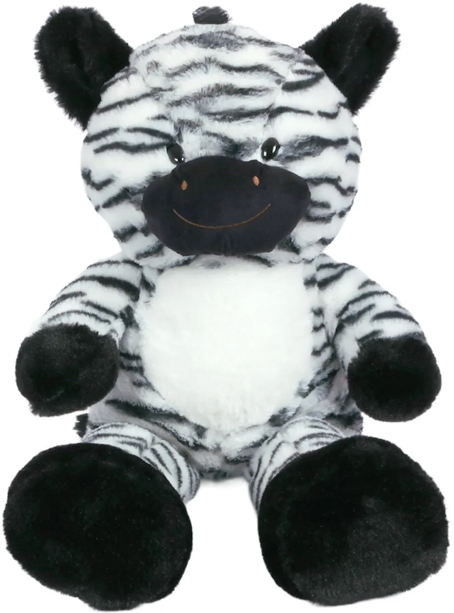 PIA Soft Toys Pluche Zebra Knuffel - 60 cm - Zwart/Wit/Grijs