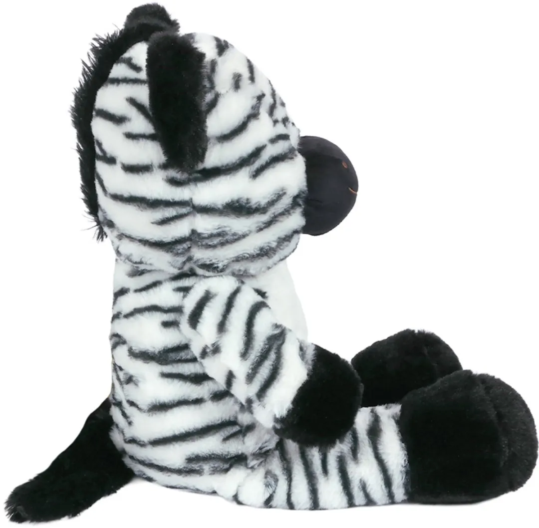 PIA Soft Toys Pluche Zebra Knuffel - 60 cm - Zwart/Wit/Grijs