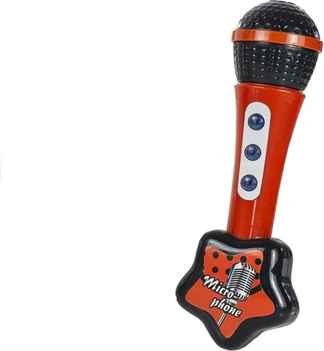 Lean Toys Elektrische Gitaar met Microfoon - 57cm - Rood/Geel