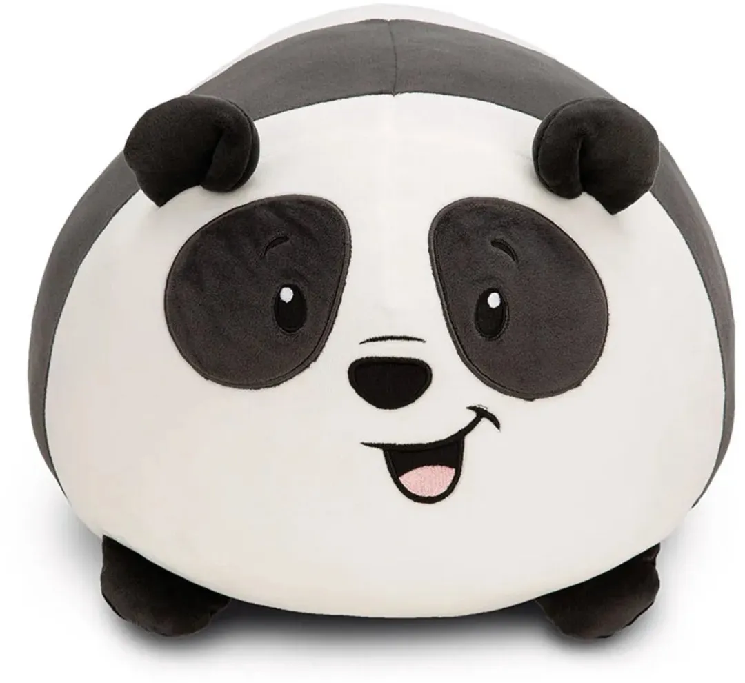 Nici Knuffelkussen Panda 30x34cm - Pluche Zwart-Wit