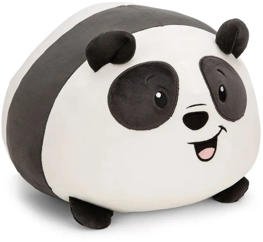 Nici Knuffelkussen Panda 30x34cm - Pluche Zwart-Wit