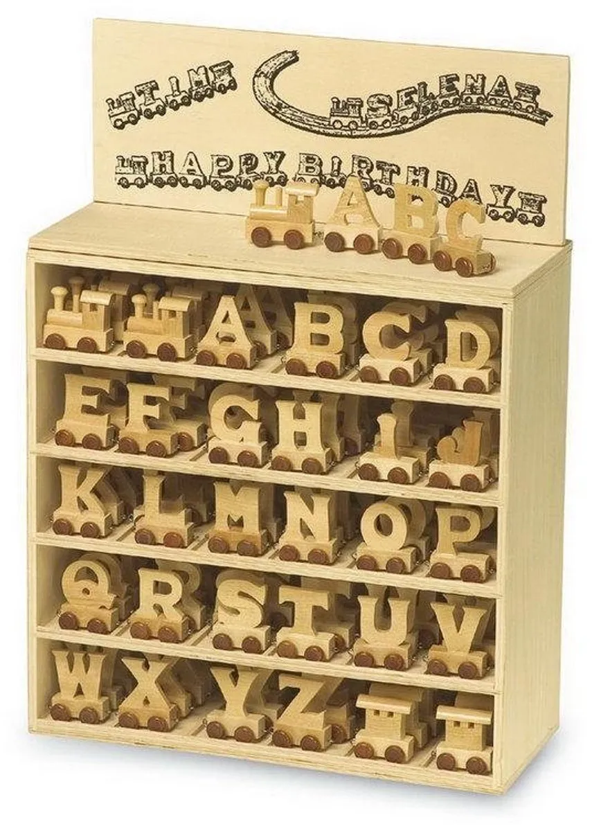 Small Foot Letter Trein Display Gevuld - 180 Stuks - Multicolor