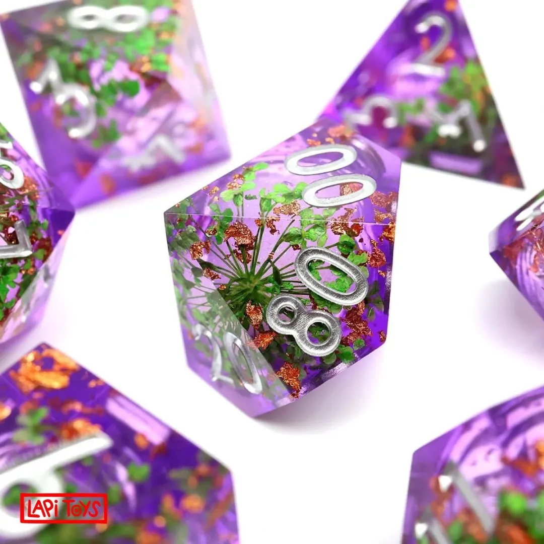 Lapi Toys D&D Liquid Core Dobbelstenen - 7-delig Paars