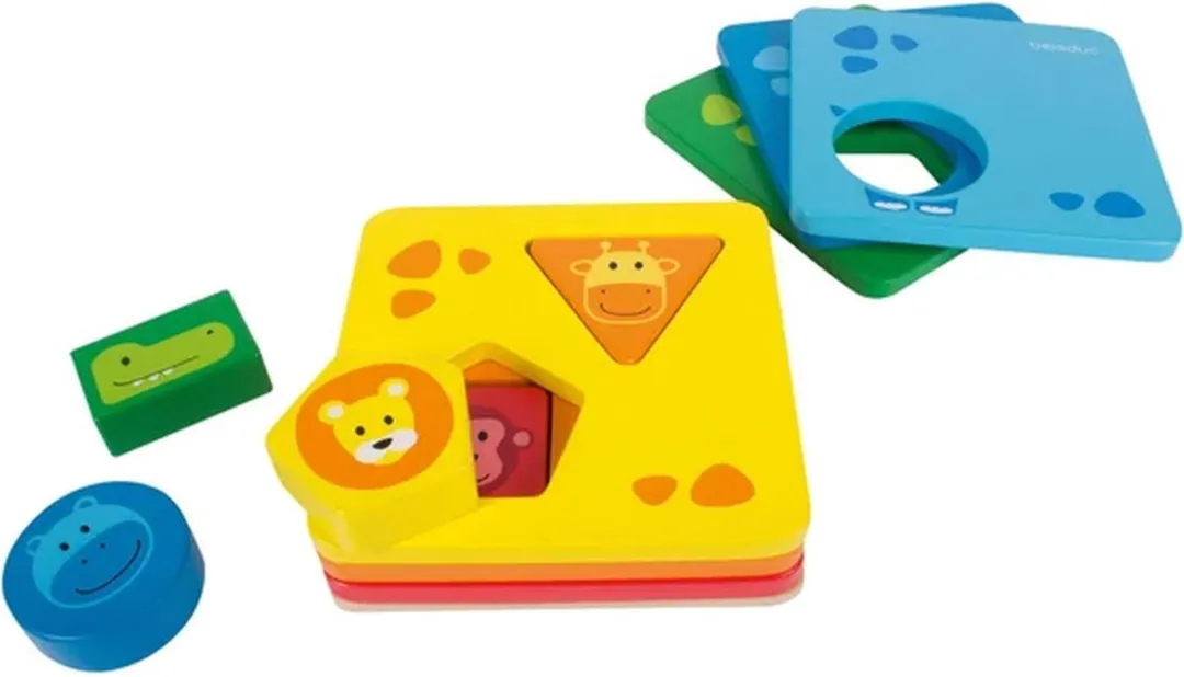 Beleduc Safaridieren Junior Vormenpuzzel 11 Stuks - Multicolor