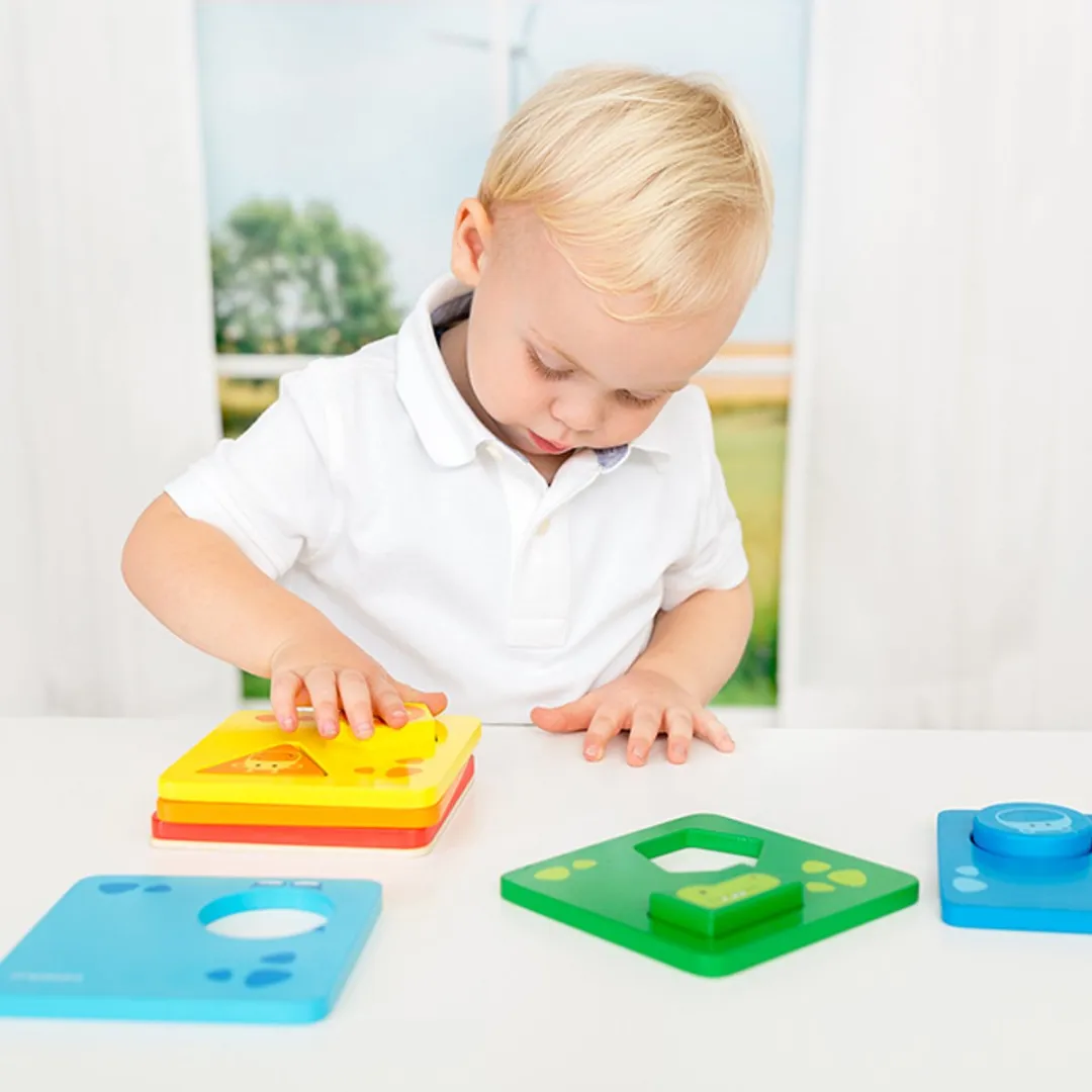 Beleduc Safaridieren Junior Vormenpuzzel 11 Stuks - Multicolor