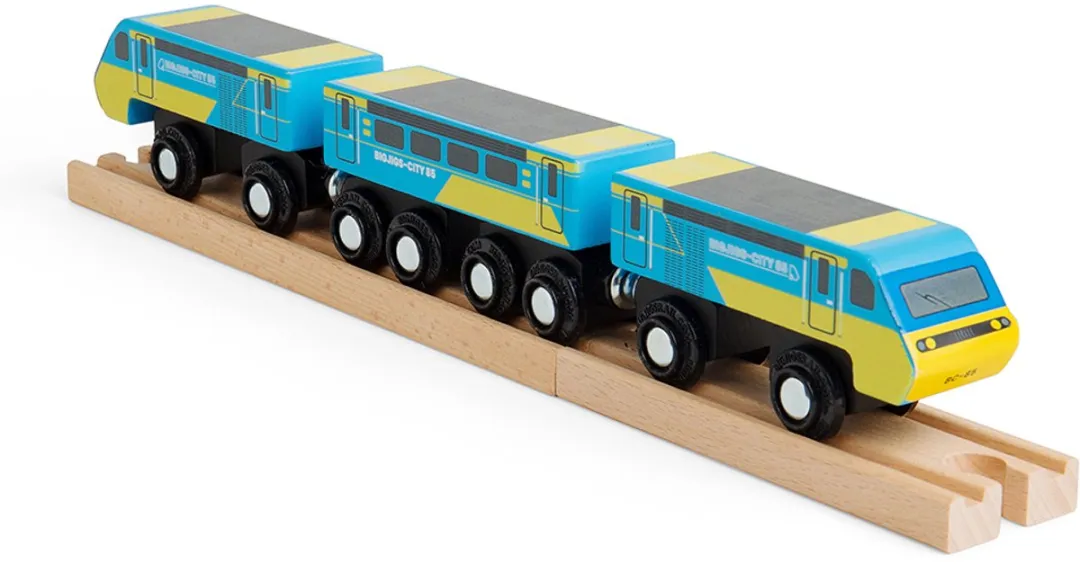 BigJigs Houten Intercity 125 Trein - Multicolor