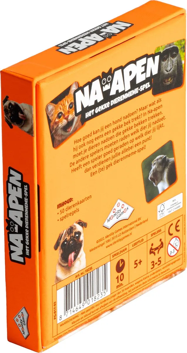Identity Games Na-Apen Gekke Dieren Meme Spel - 50 Kaarten