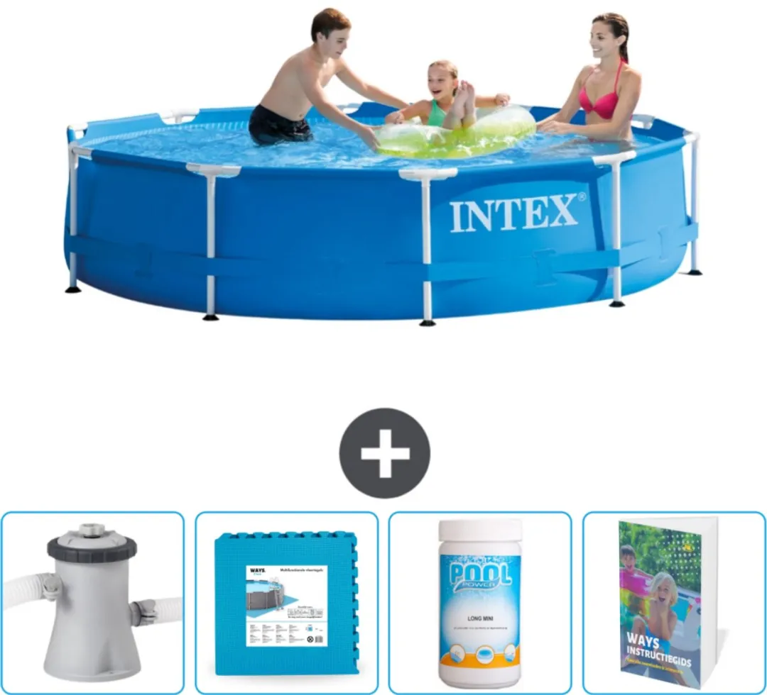 Intex 28200NP Rond Frame Zwembad 305cm - Blauw - 4485L - afbeelding 2 van 6