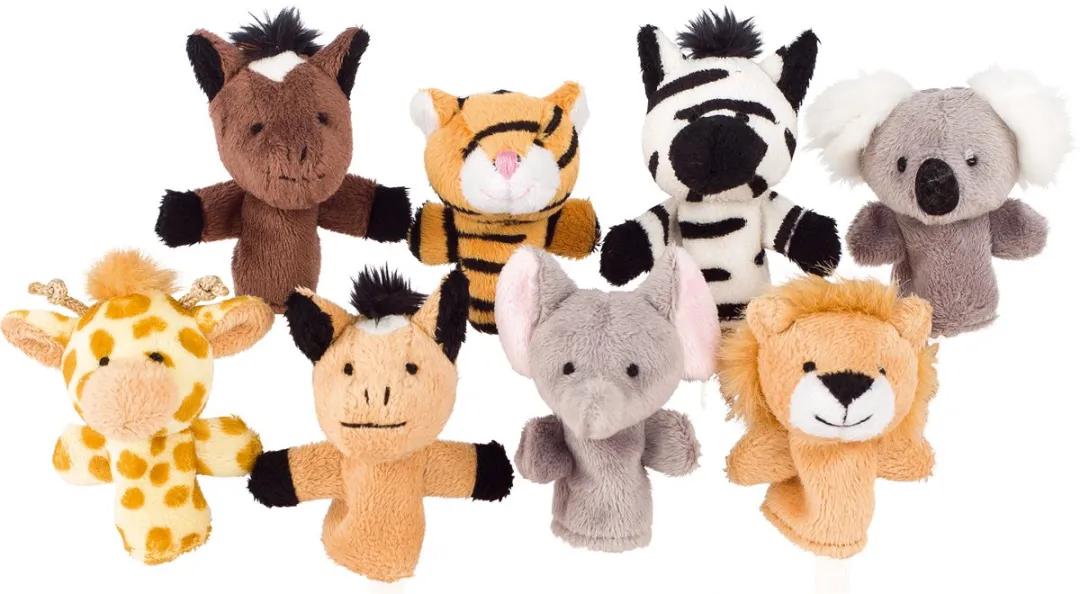 Goki Vingerpopjes Dieren Set 8 Stuks - 7,5-8,5cm - Multicolor