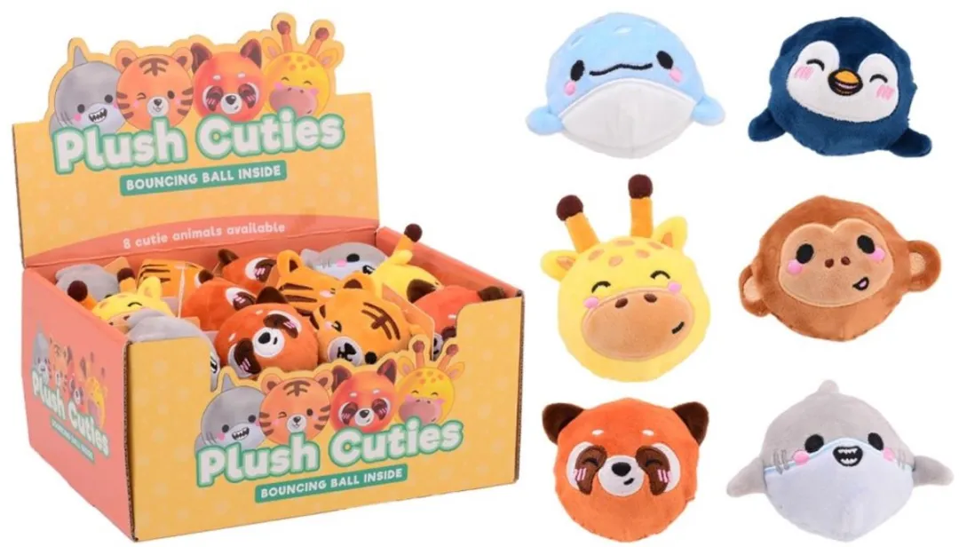 Johntoy Cute Pluche Stuiterbal Dier - Verschillende Kleuren