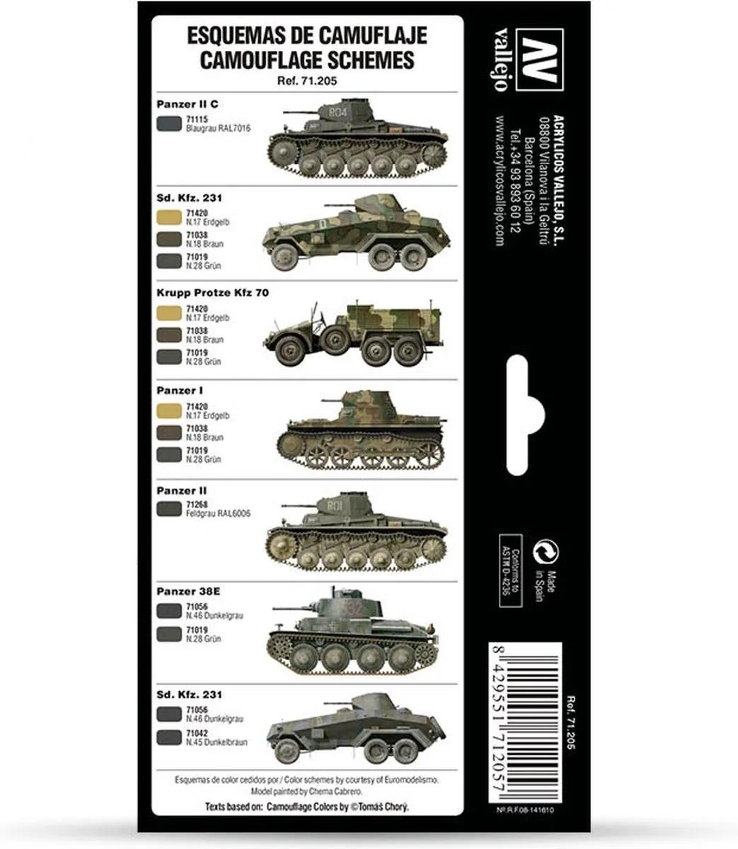 Vallejo German Colors Acrylverfset 8x17ml - Multi