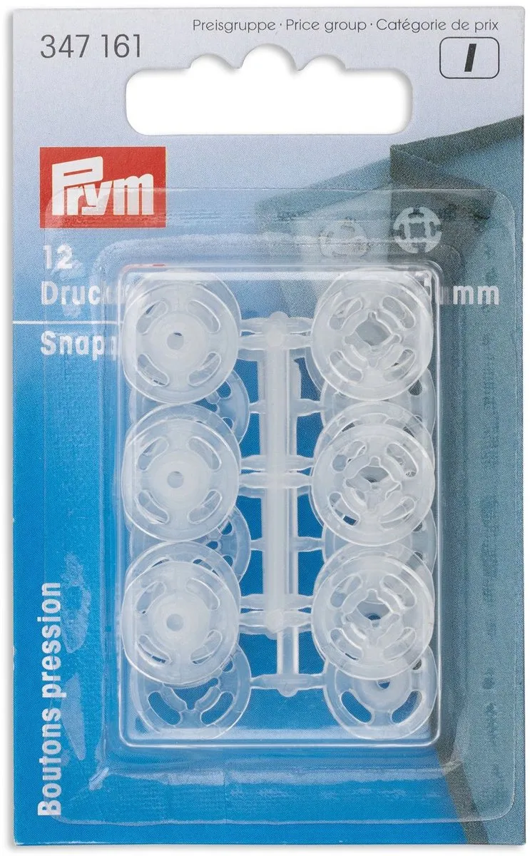 Prym Drukknopen Kunststof Rond 13mm - 12 Stuks Transparant